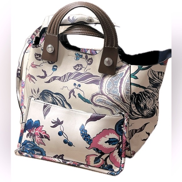 Tory Burch New York Rory Printed Mini Tote - Multi Happy Times W/Pouch - Picture 2 of 15